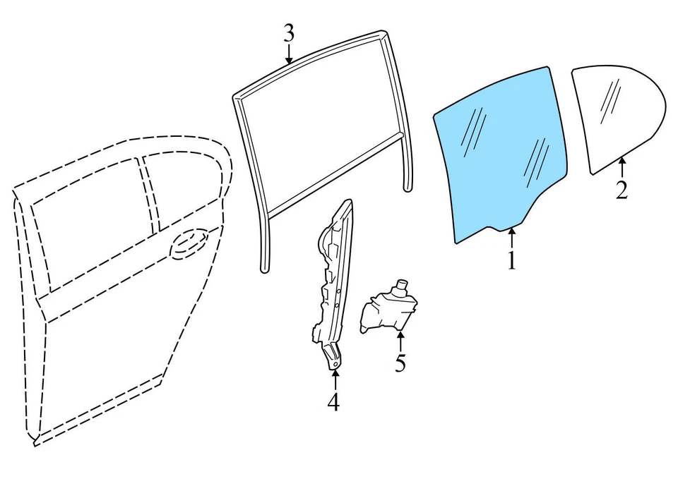 2013-2015 BMW 740LI XDRIVE - заднее правое окно двери / стекло 7182094 - Изображение 2 из 4