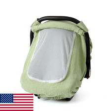 Muslin Cotton Baby Car Seat Cover Canopy for Boys  Girls - Summer Breathable