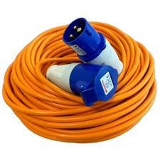 25m Caravan Mains Hook Up Lead 1.5mm 16A 230V Orange Extension Cable