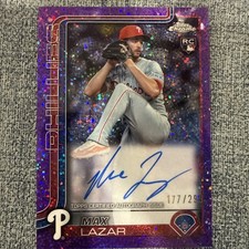 Max Lazar 2025 Topps Chrome RC Rookie Auto Purple Sparkle Refractor /299 #RA-ML