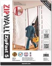 ZipWall ZipFast Reusable Barrier 5' Panel for Dust Barriers, ZF5 , White