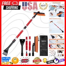 Compact 62.4” Snow Brush with Adjustable Length - Essential Winter Tool