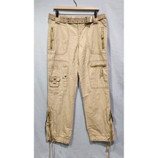 Y2K Abercrombie  Fitch Womens Cargo Paratrooper Utility Pants Tan Khaki Size 10