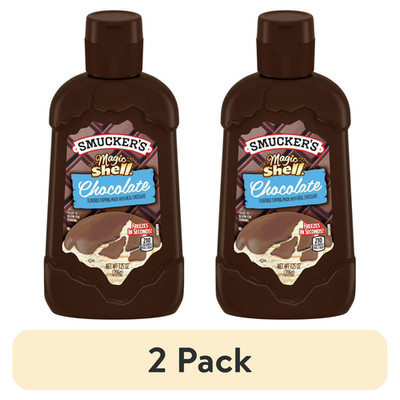 2 Pack Smucker's Magic Shell Chocolate Topping 7.25 oz Ice Cream Dessert Sauce..
