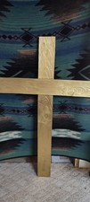 Handmade 4FT Aged Gold Wooden Cross   Christmas Christian Wall Decor Gift