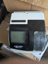 Amano Pix-75 Electronic Punch Atomic Time Clock with Timecard Sheets