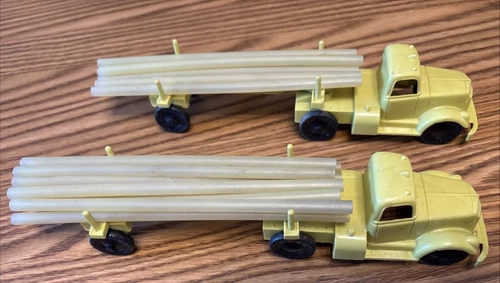 Marx Big Inch Pipeline Play Set Two Pipe Trucks