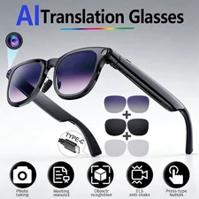 Smart Glasses with Camera HD Video Recording Bluetooth Audio AI Translation