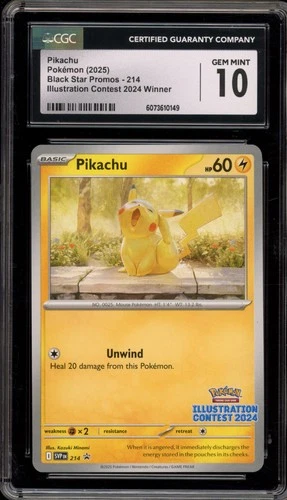 Pokemon Pikachu 2024 Illustration Contest Promo SVP EN 214 CGC 10 Gem Mint