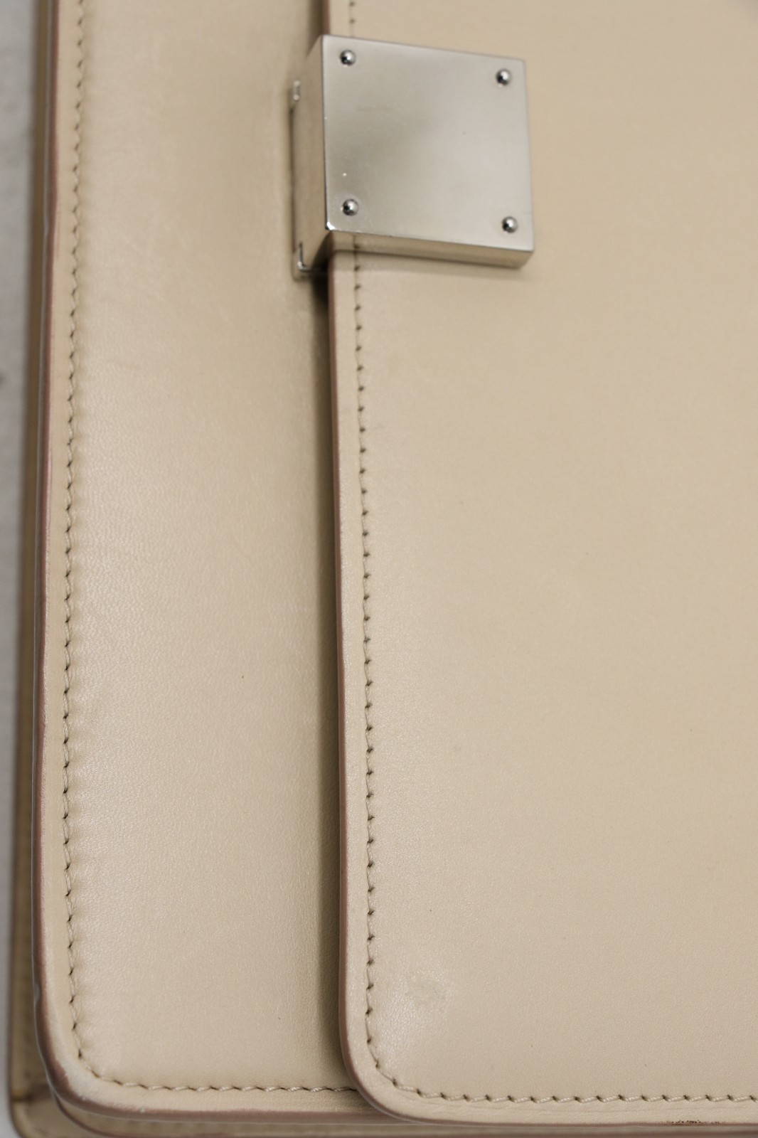 Celine Case Flap Leather Chain Shoulder Bag - Beige image 5