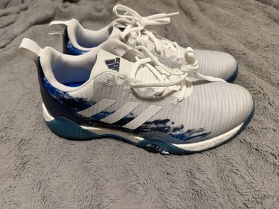 Adidas Adicross Golf Shoes Size 10 Gray/White/Blue Brand New