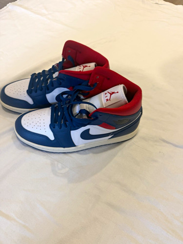 Jordan Air Jordan 1 Mid Colorblock Leather Mid Top Lace Up Sneaker