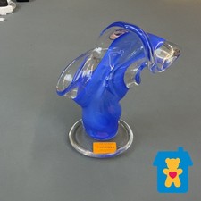 Elan Glass Studio Handmade Glass Blue Transparent Welsh Art Glass Decor