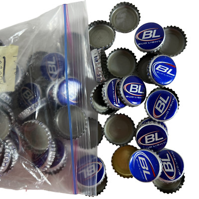 100 Lot Bud Light BL Beer Bottle Caps Crowns