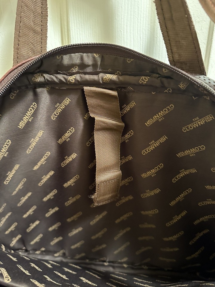 THE CLOWNFISH Brown leather Laptop Messenger Bag Shoulder Hand Bag. eBay