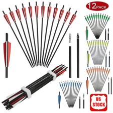 12pcs 20inch Archery Carbon Crossbow Bolts Half Moon Nock OD8.8mm Arrows Hunting