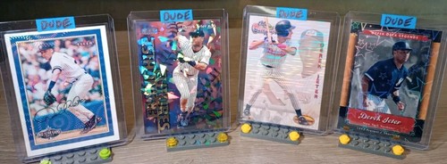 Derek Jeter 1/1 Yankees Real Card Art Lot x4 Holo Refractors Junk Wax Dude🔥