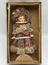 Kurt Adler Louis Nichole Victorian Christmas Ornament Child Purple Dress NEW Box