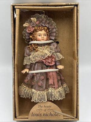 Kurt Adler Louis Nichole Victorian Christmas Ornament Child Purple Dress NEW Box