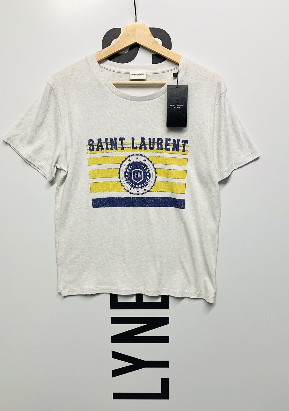 Saint Laurent YSL Flag Crew Neck T-Shirt w/ Tags - Size XS