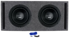 2) Power Acoustik BAMF-124 12" 3500w DVC Car Subwoofers+Vented Sub Box Enclosure