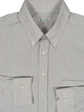 NEW Loro Piana Fine Dress Shirt  18.5 38/39 e46  Lavender Blue Yellow Plaid