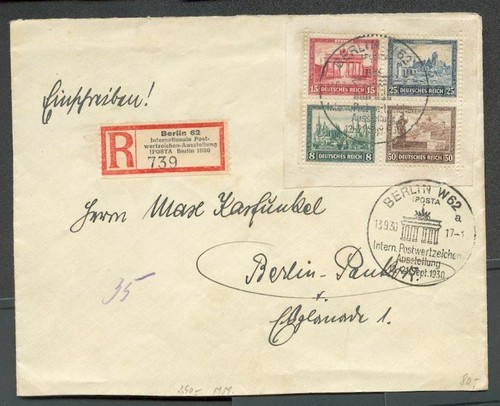 DR-Weimar 446/49 HEART On Letter 600EUR (23131
