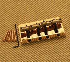 WBBCGD Wilkinson Gold w/Brass Saddles 4-String Bass Bridge for Fender P/Jazz 
