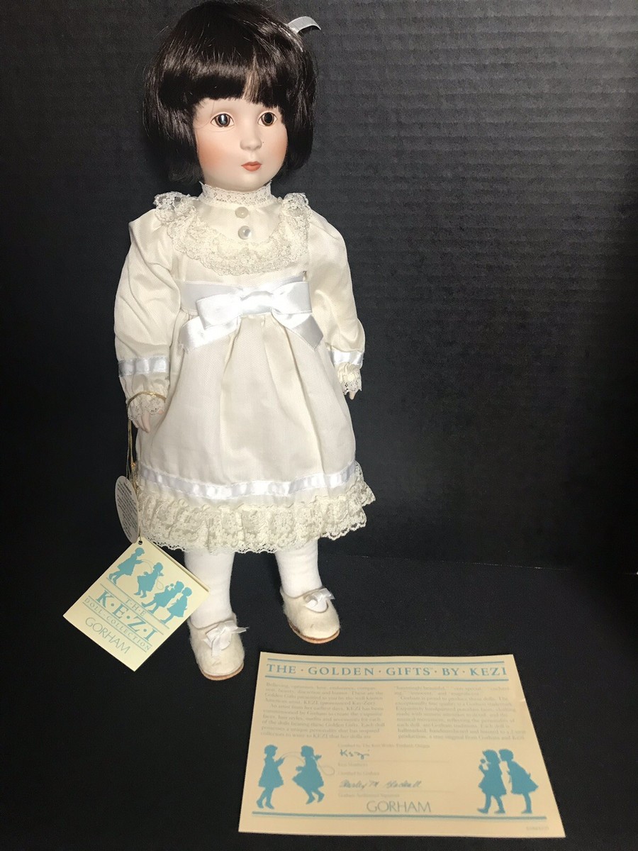 Kezi Vintage Musical Collectible 16” Porcelain Doll, 1984 Gorham