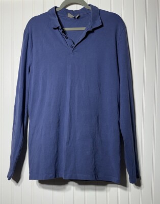 Asos Gray Long Sleeve Polo Button Down Shirt Men's Regular Size 2XL