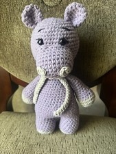 Crochet Handmade Cotton 9 Hippo soft plush amigurumi toy Child Safe washable