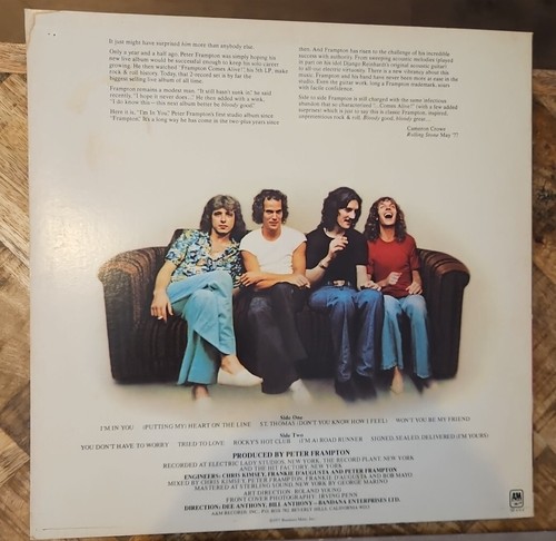 Peter Frampton – I'm In You - 1977 A&M Records SP-4704 33 LP VG+/VG 2 Copies - Picture 3 of 14