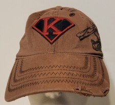 Super K 1926 Hat Youth kids Cap Stretch Distressed Brown