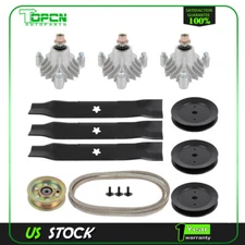 Lawn Mower Deck Rebuild Kit Spindles Blades Belt Pulleys New For YTH 180 46"