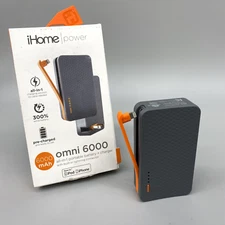 LOT OF 23 iHome 6,000 mAh OMNI Portable BATTERY+ Charger -Orange / Gray-OPEN BOX