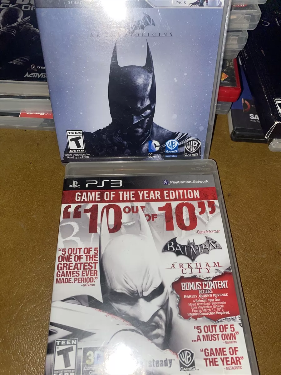 Batman: Arkham Origins (Sony PlayStation 3, 2013) + Arkham City