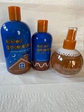 Set Of 3 Bath Body Works Temptations "Spiced Gingersnap" Full Size Set