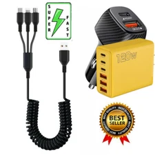 Cell Phone Universal USB 3 In 1 Charging Cord Telescopic Spring Data Cord Cable