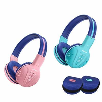 2 Pack of SIMOLIO Wireless Bluetooth Kids Headphones w/ Hard Case&Volume Limited