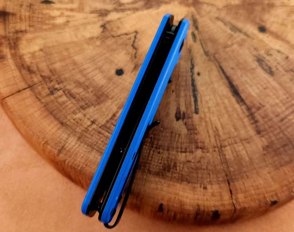 NEW QSP Penguin Blade HQ Promo D2 Blade Blue G10 Handle Folding Pocket Knife - Image 4 of 4