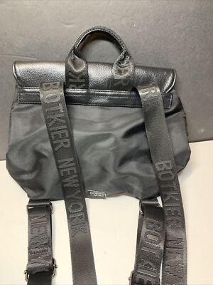 Botkier New York Backpack Purse Bag Black Leather Nylon 