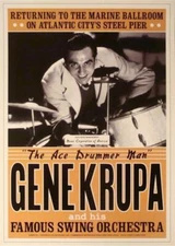 Gene Krupa Reproduction 4" x 6" Mini Concert Poster Free Top Loader