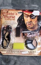 Pirate's Curse Makeup Kit Halloween Costume Teeth  Eye Patch Kit NEW