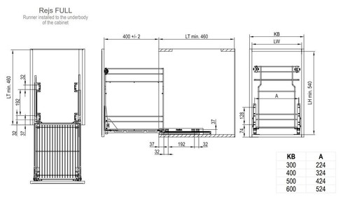 PULL OUT KITCHEN BASKET STORAGE SELF/SOFT CLOSE from 300 - 600 BLUM HETTICH REJS - Picture 16 of 16