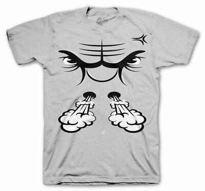 Shirt To Match Jordan 4 White Oreo Tech Grey Shoes - Raging Face Tee