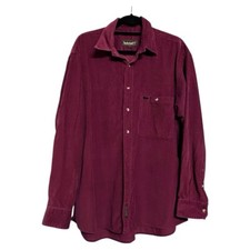 Vintage Timberland Corduroy Weathergear Burgundy Shirt Sz: Lrg