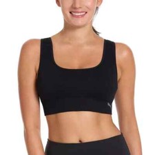 Puma Women's 2-Pack Square Neck Seamless Sports Bra, Black/Gray, Size L