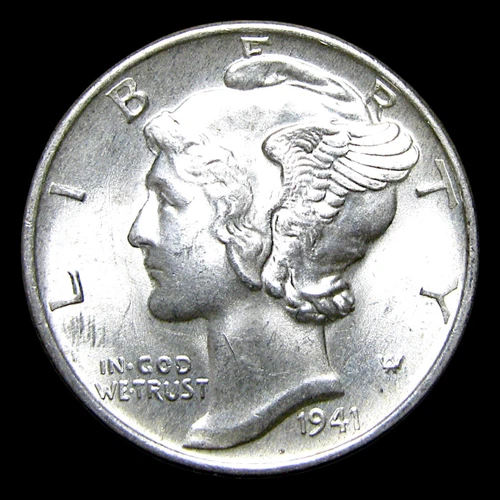 1941 Mercury Dime Silver ---- Gem BU FB Condition Stunning Coin ---- #507Z