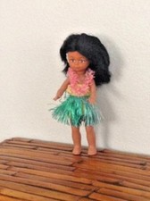 Vintage 11" Plastic Jointed Arms Legs Hawaiian Hula Doll