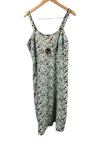 R&K Dress Womens 16W Sleeveless Maxi Multicolor Floral Sundress Lined Top Beachy